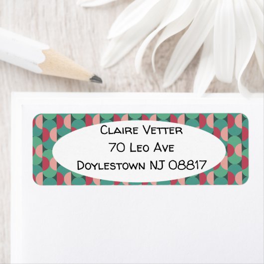 レトロ楕円と半円 ラベル (インサイチュ)