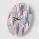 レトロ楕円ジオメトリック70sパターン ラージ壁時計 (傾斜)