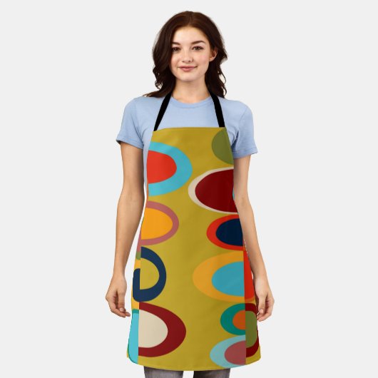 レトロ楕円 エプロン (着用した状態)