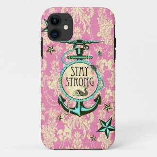 レトロ様式の強く航海のないかりの芸術をとどまって下さい iPhone 11 ケース