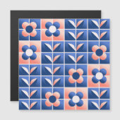 レトロ様式花:モザイクパターン。 (正面/裏面)