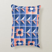 レトロ様式花：モザイクパターン。 アクセントクッション (裏面(縦))