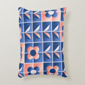 レトロ様式花：モザイクパターン。 アクセントクッション (正面(垂直))