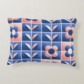 レトロ様式花：モザイクパターン。 アクセントクッション (裏面)