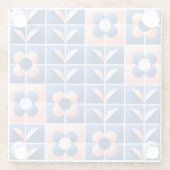 レトロ様式花:モザイクパターン。 ガラスコースター (裏面)