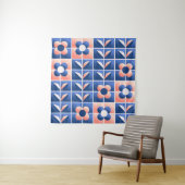 レトロ様式花：モザイクパターン。 タペストリー (インサイチュ)