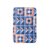 レトロ様式花:モザイクパターン。 バスマット (正面縦)