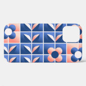 レトロ様式花：モザイクパターン。 Case-Mate iPhoneケース (裏面 (横))