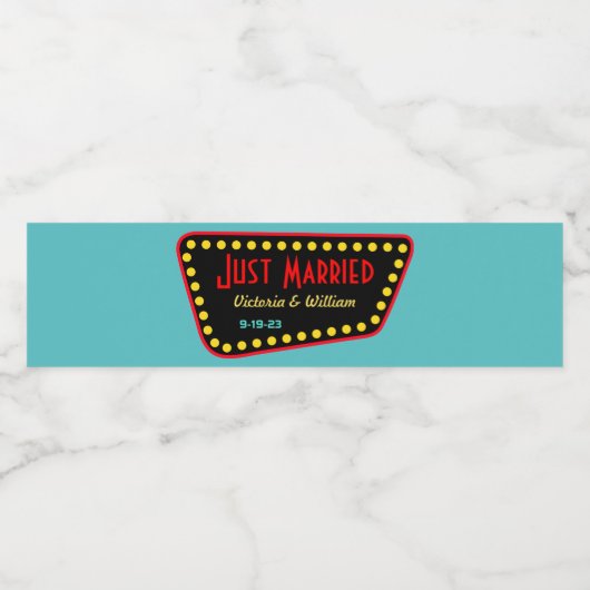 レトロ標識たった今結婚しましたウォーターボトルラベル ペットボトルラベル (シングルラベル)