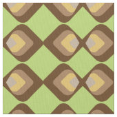 レトロ模様の緑褐色 ファブリック (クローズアップ)