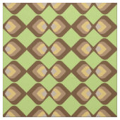 レトロ模様の緑褐色 ファブリック (見本)