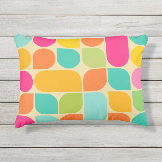 レトロ模様 アウトドアクッション (正面)