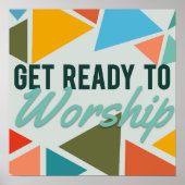 レトロ歓迎の礼拝符号 ポスター (正面)