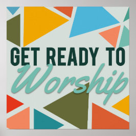 レトロ歓迎の礼拝符号 ポスター