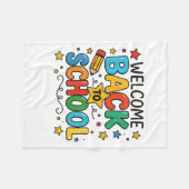 レトロ歓迎新学期先生評価 フリースブランケット (正面(横))