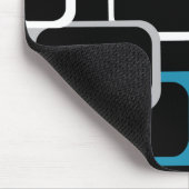 レトロ正方形グレーブルーホワイトスクエアパターン マウスパッド (コーナー)