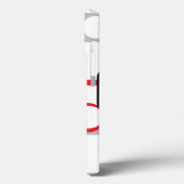 レトロ正方形パターンレッドグレー白黒 Case-Mate iPhoneケース (裏面 / 左)