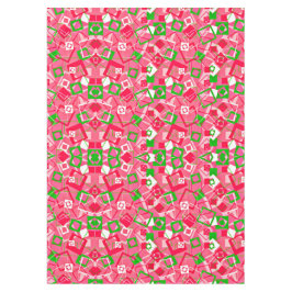 レトロ正方形パターン テーブルクロス