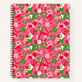 レトロ正方形パターン ノートブック