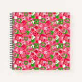 レトロ正方形パターン ノートブック (正面)