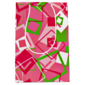 レトロ正方形パターン ミディアムペーパーバッグ (正面)