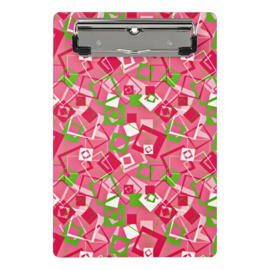 レトロ正方形パターン ミニクリップボード (正面)