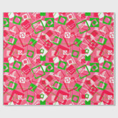 レトロ正方形パターン ラッピングペーパー (フラット)