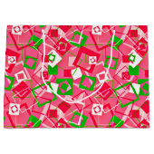 レトロ正方形パターン ラージペーパーバッグ (正面)