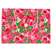 レトロ正方形パターン ラージペーパーバッグ (裏面)