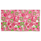 レトロ正方形パターン 枕カバー (正面)