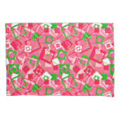 レトロ正方形パターン 枕カバー (正面)