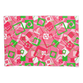 レトロ正方形パターン 枕カバー