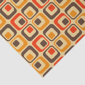 レトロ正方形パターン – 赤、茶色、オレンジ 薄葉紙 (詳細)