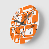 レトロ正方形 ラウンド壁時計 (傾斜)