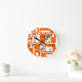 レトロ正方形 ラウンド壁時計 (ホーム)