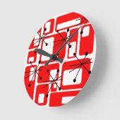 レトロ正方形 ラウンド壁時計 (傾斜)