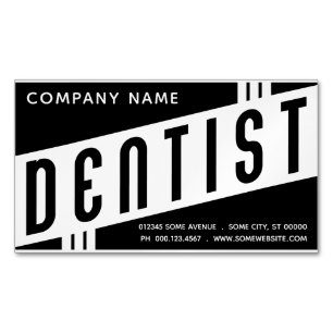 レトロ歯医者の磁気 マグネット名刺