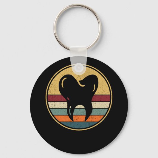 レトロ歯科ヴィンテージ歯医者 キーホルダー (正面)