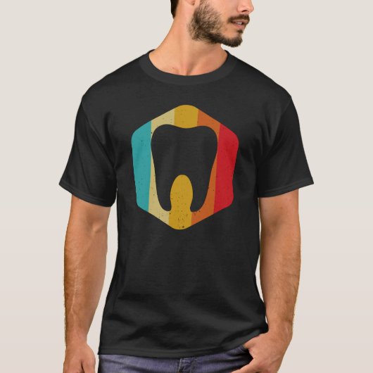 レトロ歯科医衛生士歯科大臼歯 Tシャツ (正面)