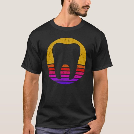 レトロ歯科医衛生士歯科大臼歯 Tシャツ (正面)