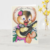 レトロ母のおばあちゃんの日のグリーティングカード カード (黄色い花)