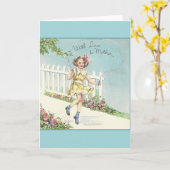 レトロ母の日のグリーティングカード カード (黄色い花)