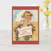 レトロ母の日のグリーティングカード カード (黄色い花)