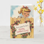 レトロ母の日のグリーティングカード カード (黄色い花)