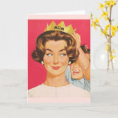 レトロ母の日のグリーティングカード カード (黄色い花)