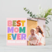 レトロ母の日の写真カラフル カード (スタンド正面)