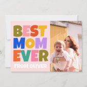 レトロ母の日の写真カラフル カード (正面)