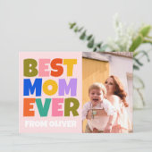 レトロ母の日の写真カラフル カード (スタンド正面)