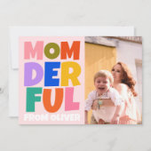 レトロ母の日の写真カラフル カード (正面)