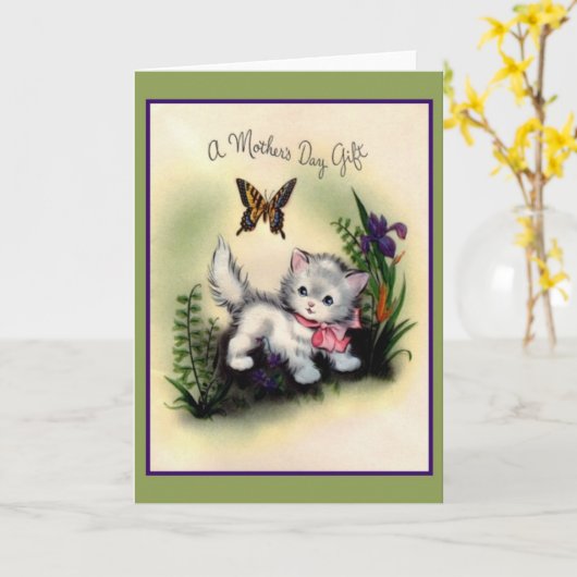 レトロ母の日の贈り物用グリーティングカード カード (黄色い花)